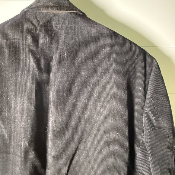 Chaps Blazer Jacket Corduroy Black with Brown Elbow Patches Sz 44L - Picture 4 of 11